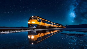 星夜下的火车