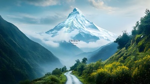 远处的雪山