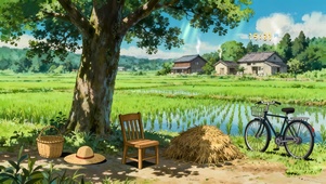 童年乡村稻田