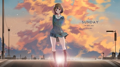 夕阳黄昏jk服女孩