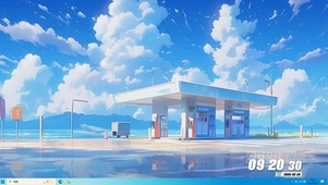 海景加油站桌面主题