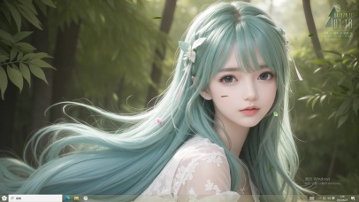 4k纯欲绿发可爱美少女