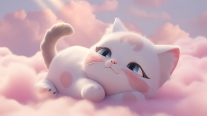 云朵里的可爱猫咪