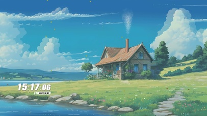 护眼蓝天白云景色