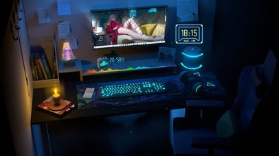 4K炫酷霓虹电脑房间