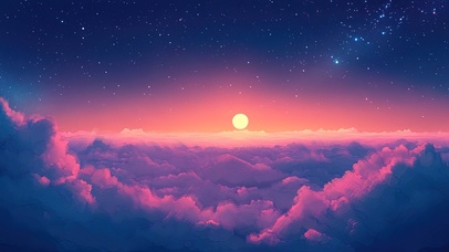 星空下的梦幻云层