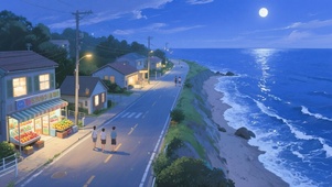 海边散步