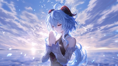 雪墨壁纸丨甘雨丨真挚祈福丨