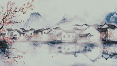 江南AI水乡护眼壁纸