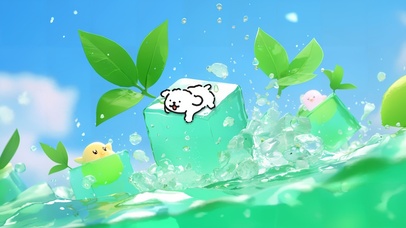 清凉冰块线条小狗