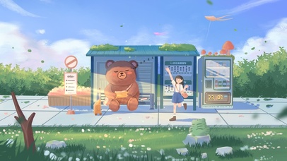 4K唯美治愈夏日站台