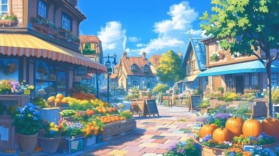 蓝天下的温馨小镇