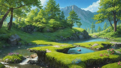 4K唯美治愈护眼森林溪流