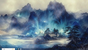 沧波映夜山灵境-桌面主题