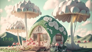 蘑菇绿色小屋