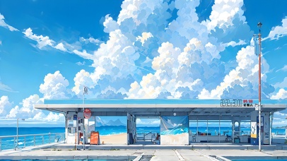 治愈海边加油站