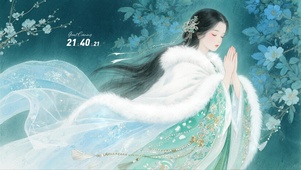 浅青水墨