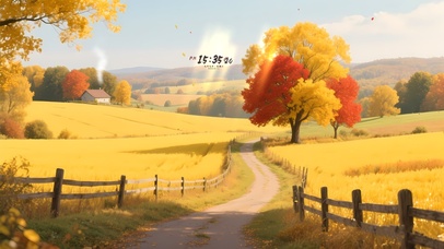 秋日黄昏乡村田野