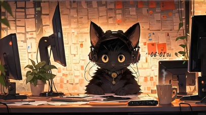 忙碌工作的猫咪