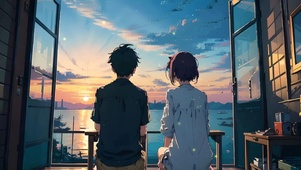 一起看日落的少男少女