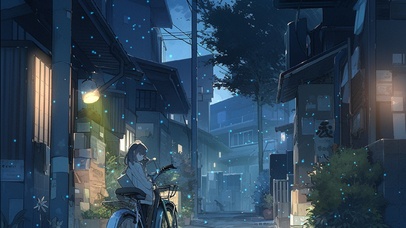 路灯下的小妹妹