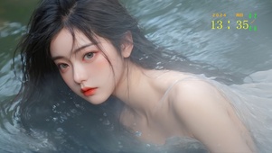 仙境水里的美少女