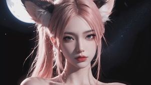 【4K】粉妆美女特写