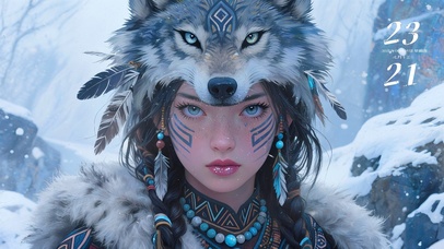 雪原狼图腾高冷少女