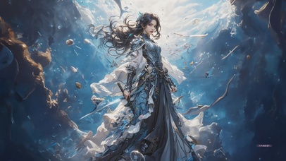 深海美女，古风高冷气质少女