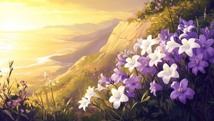 海边的悬崖花海