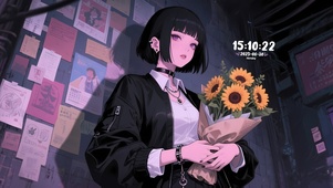 甜酷短发气质少女