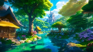 唯美山野湖景