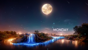 唯美治愈星河瀑布