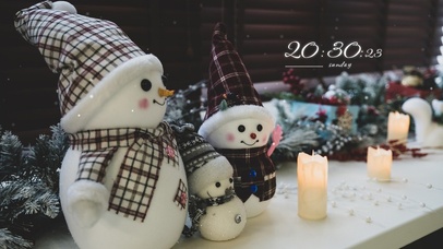 4k唯美圣诞装饰雪人