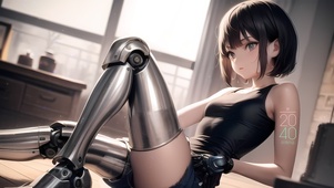 可爱短发机械少女