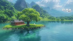 护眼 湖中岛