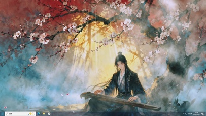 花荫古琴的暮色弦歌-桌面主题