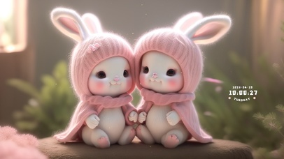 4K治愈兔粉色控