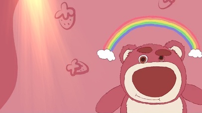 彩虹草莓熊  壁纸