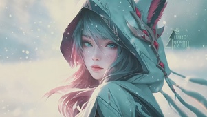 4K雪中女孩