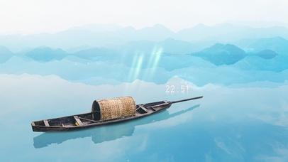 4k 清新镜湖小船