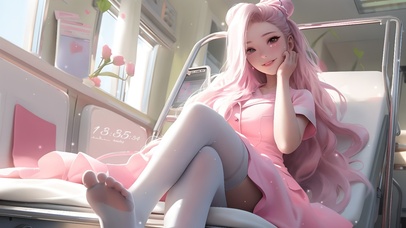 清纯粉红制服护士姐姐