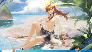 夏日海滨 季元启