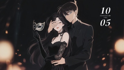 假面舞会上的新一和小兰