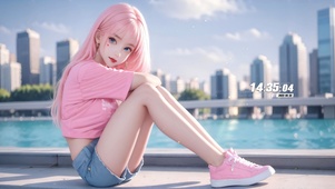 可爱粉系少女