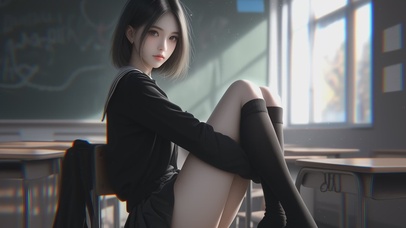 可爱短发美女