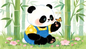 圆润可爱童趣熊猫