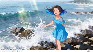 海边短发女孩