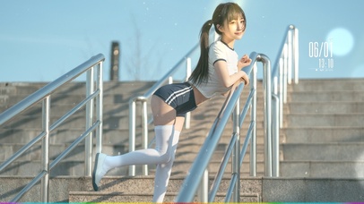 楼梯上的双马尾学妹