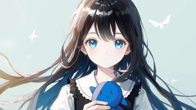 抱玩偶的小女孩